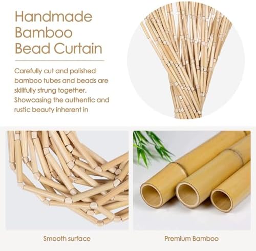 BECHAEO Bamboo Beaded Curtain for Doorway 355 x 75 Inches
