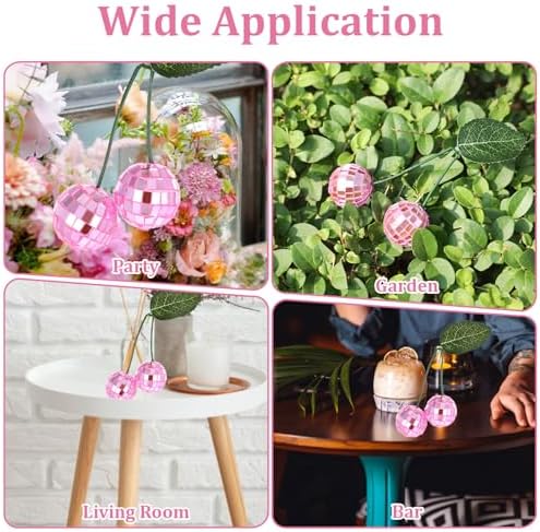 2Pcs Small Cherry Disco Ball Decor Pink