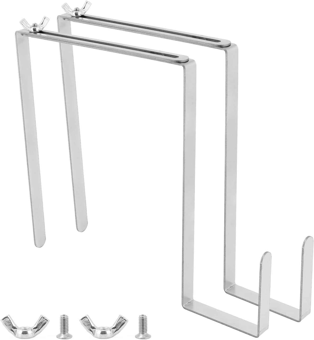 QWORK Christmas Headstone Wreath Hanger - 2 Pcs Adjustable Stainless Steel