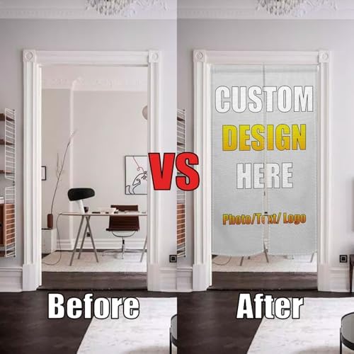 Custom Noren Door Curtain with Photo Text Logo 335 x 472
