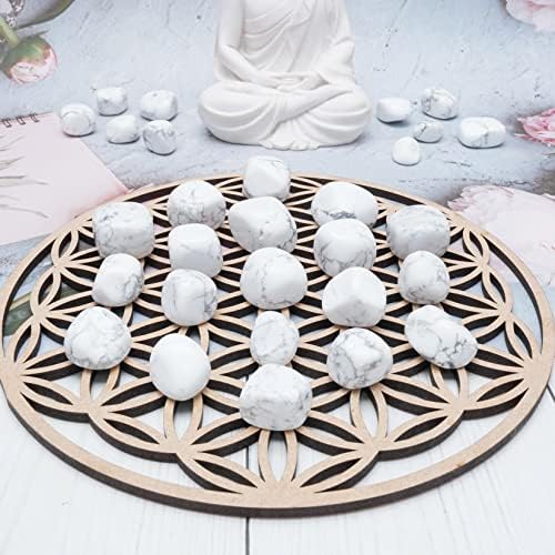 Howlite Tumbled Stones - 13 Pieces Set - Reiki Healing Home Decor