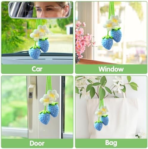 Winmany 2PCS Blue Car Mirror Hanging Ornament