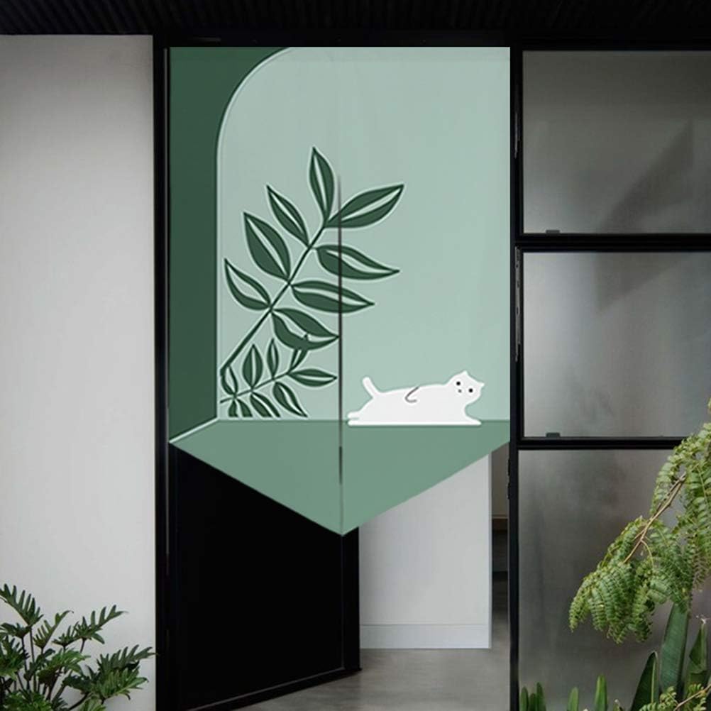 Japanese Noren Door Curtain With Cat Design