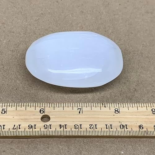 WatanGems 110g Natural Selenite Palm-Stone Crystal Pillow Shape Collectible