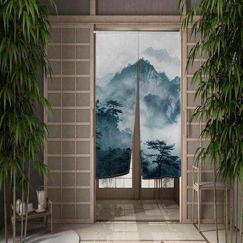Leowefowa Japanese Noren Door Curtain Feng Shui Panel