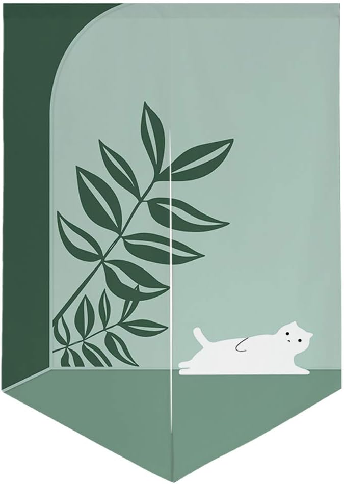 Japanese Noren Door Curtain With Cat Design