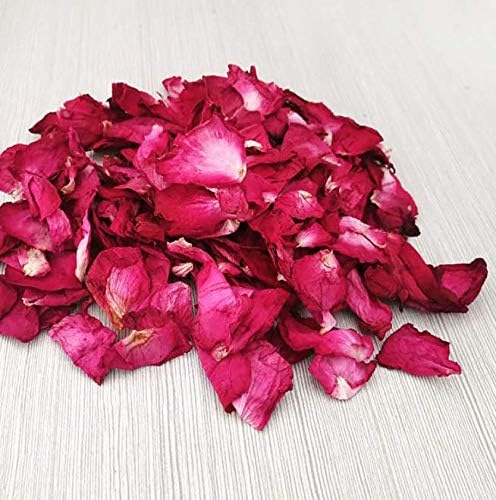QUUPY 100 Grams Dried Rose Petals for Wedding Confetti and Spa