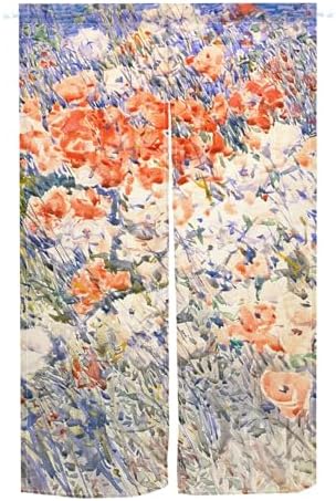 Japanese Noren Door Curtain Abstract Floral Style Panel