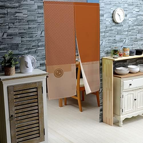 Leowefowa Japanese Style Door Curtain with Dots and Plaid Pattern