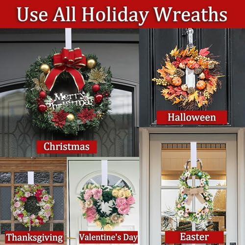 2 Pack Clear Wreath Hanger for Front Door