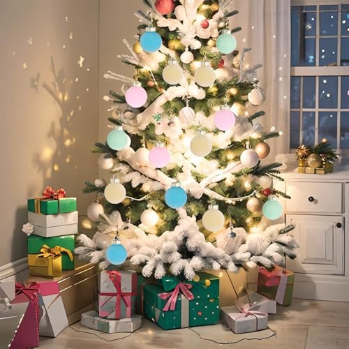 6 Pack Velvet Frosted Christmas Balls Shatterproof Decor