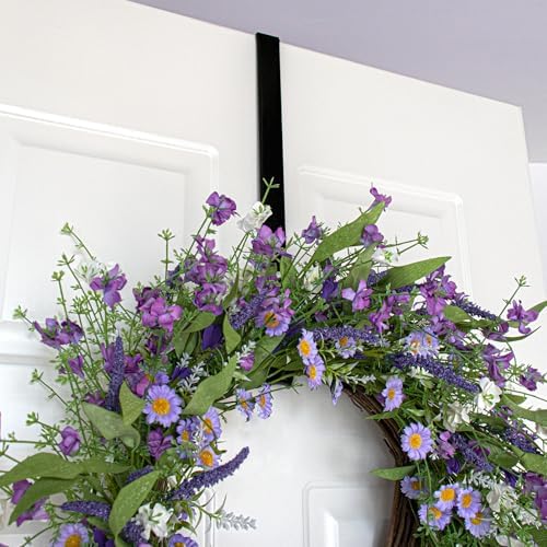 Adjustable Wreath Hanger for Front Door Black 1