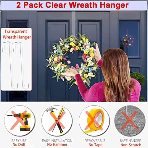 15 Inch Wreath Hangers 2 Pack for Front Door