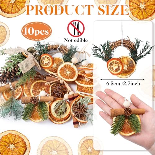 Amyhill 10 Pcs Dried Orange Slice Christmas Ornaments