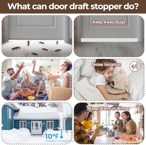 Ohuhu Door Draft Stopper 2 Pack 39 Inch Black silicone Seal