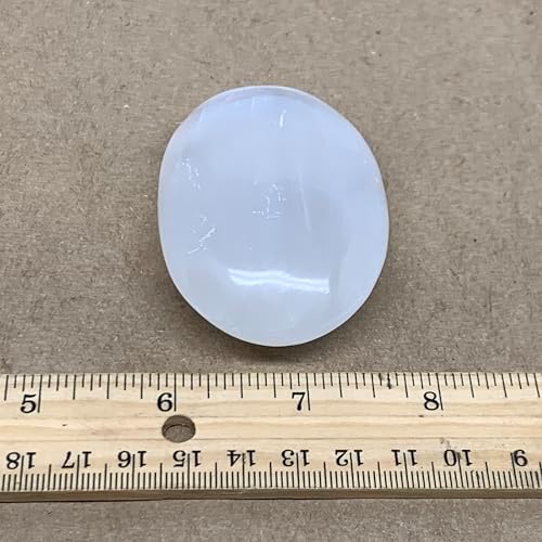 WatanGems 925g Natural Selenite Palm Stone Crystal Pillow Shape Collectible