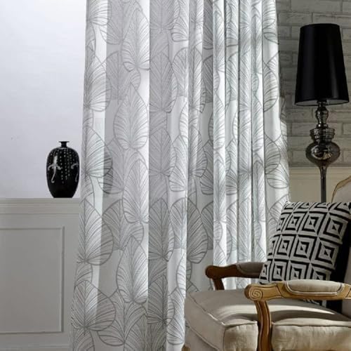 Simple European Style Semi Sheer Curtain Panel Grey 100x95 Inch