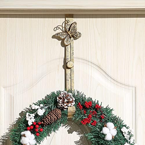 2 Pack Butterfly Wreath Door Hanger 16 Inch Antique Gold