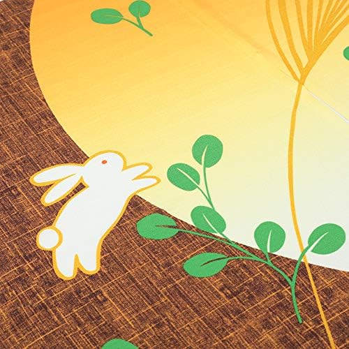 Yellow Noren Door Curtain with Rabbit Design 33x59 Inch