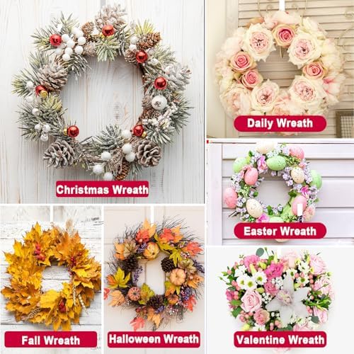 2 Pack Powder White Wreath Hangers for Front Door Windows