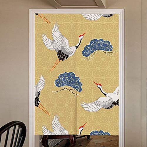 Ofat Home Japanese Noren Design Door Curtain Yellow Red