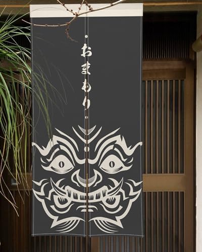 Traditional Japanese Noren Door Curtain with Funny Print