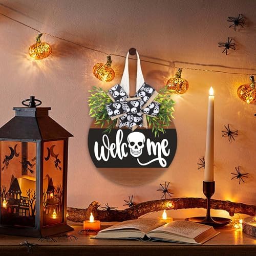 Wenmaqin Halloween Wreath Door Decor Sign