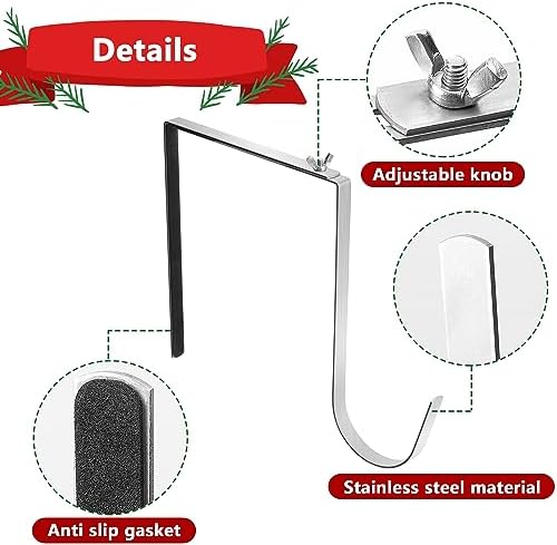 Christmas Headstone Wreath Hanger - Adjustable 6-11 Inch