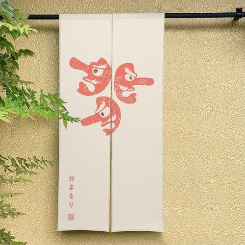 Traditional Japanese Noren Door Curtain with Funny Print 1