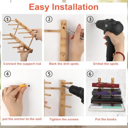 BTSKY 8-Tier Floating Book Shelf for Wall