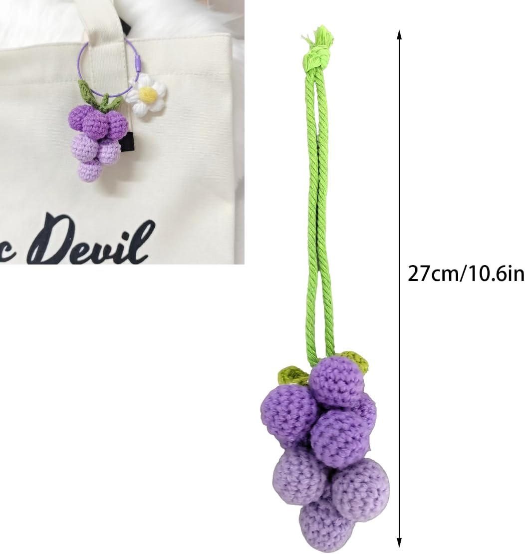 Cute Crochet Grape Car Hanging Ornament