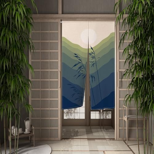 Leowefowa Japanese Noren Door Curtain Boho Style