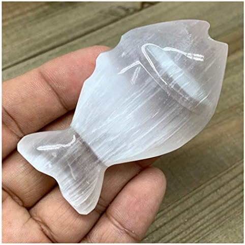 White Selenite Fish Crystal Handcrafted Morocco