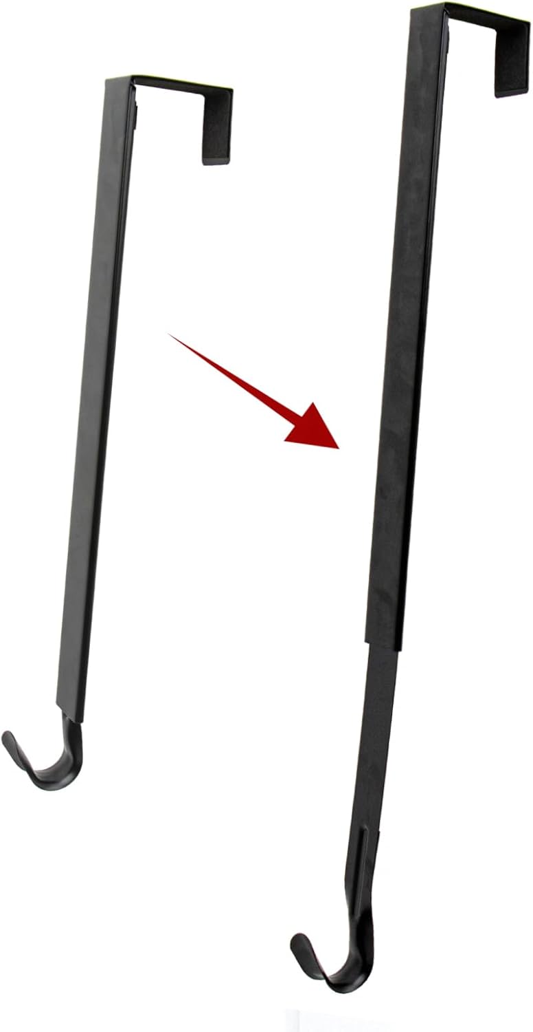 Adjustable Wreath Hanger for Front Door Black 1
