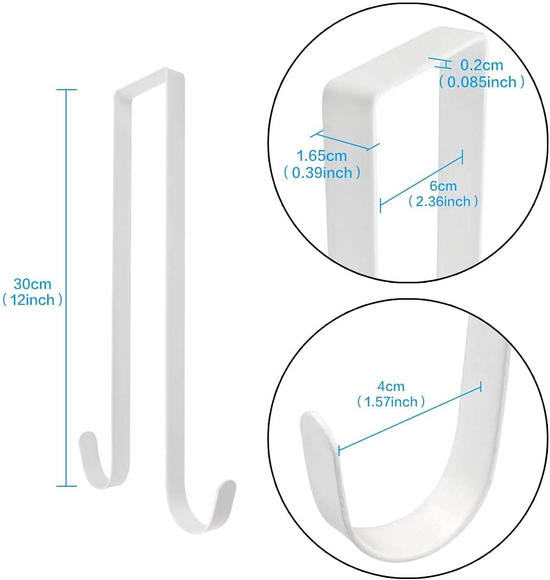 12 Inch White Wreath Hanger for Front Door