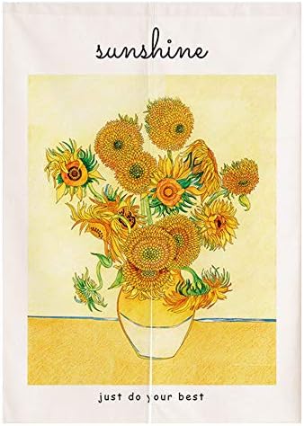 Japanese Noren Curtain Sunflower Doorway Decor