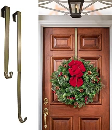 Haute Decor Adjustable Wreath Hanger 2-Pack Antique Brass