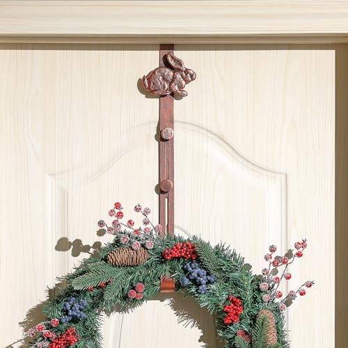16 Inch Iron Rabbit Bunny Wreath Hanger for Front Door