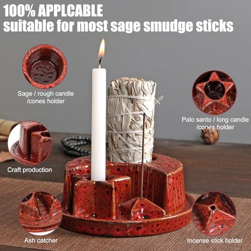 4 in 1 Incense Holder with Ceramic Ash Tray