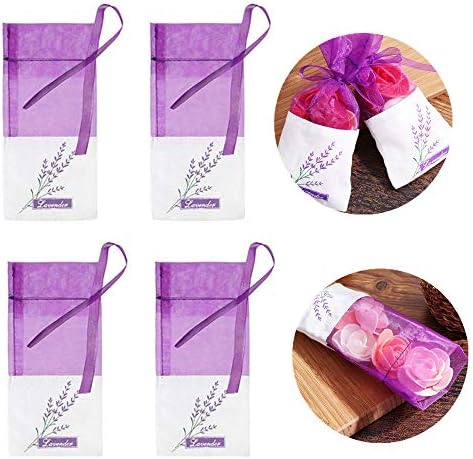 LapangZi Lavender Sachets 12 Purple Drawstring Bags