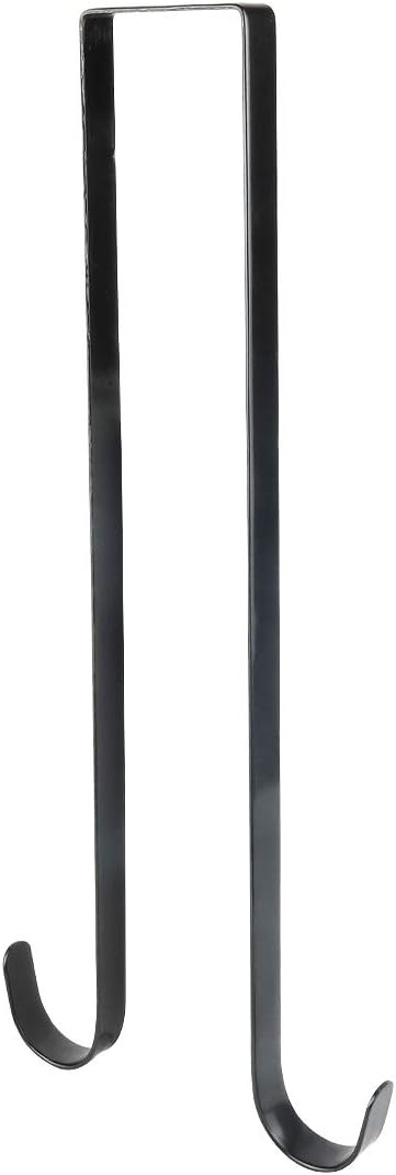 Double Wreath Hanger 15 Inch Black Premium Metal Double Sided