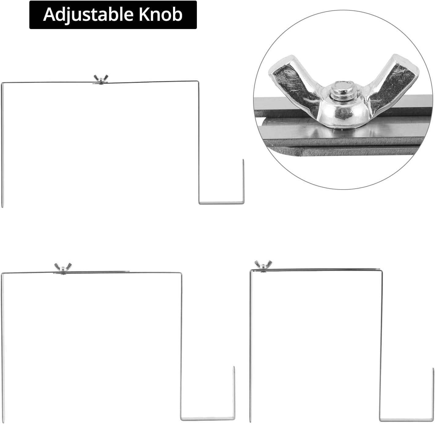 QWORK Christmas Headstone Wreath Hanger - 2 Pcs Adjustable Stainless Steel