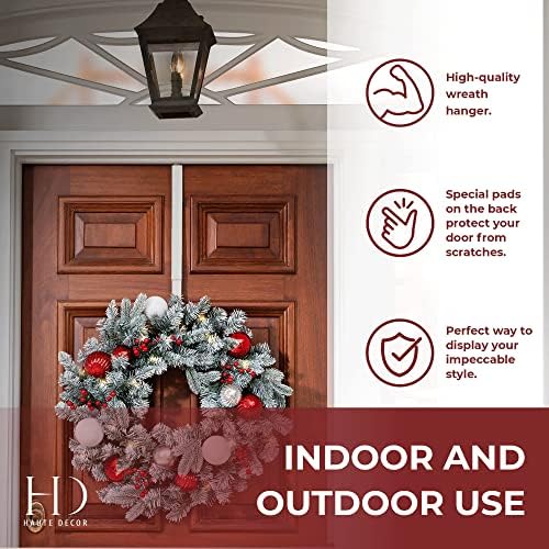 Haute Decor Adjustable Wreath Hanger - 2 Pack White