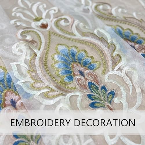 European Sheer Curtains 2 Panels W66 X L96 Inch