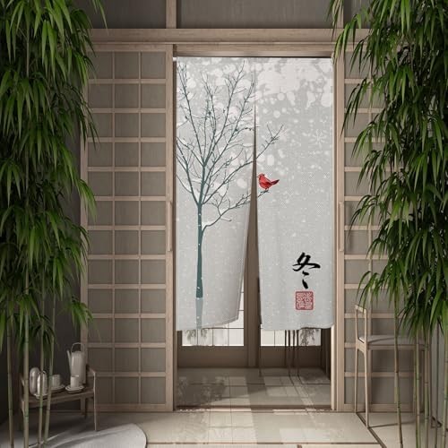 Leowefowa Japanese Noren Curtain 34x48 In