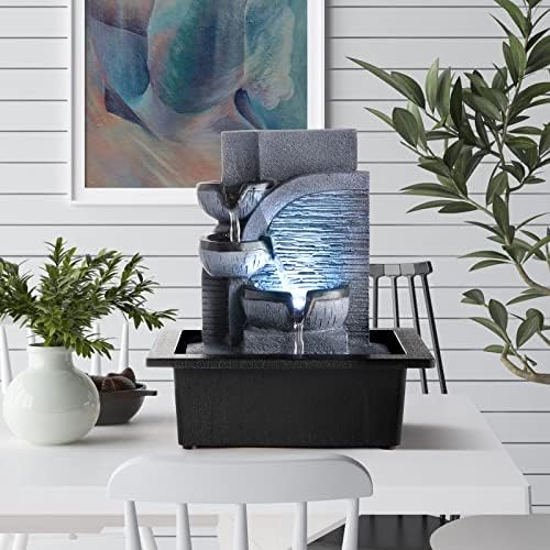 WICHEMI Indoor Waterfall Fountain with LED Light