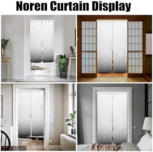 Japanese Noren Door Curtain with Abstract Geometric Patterns