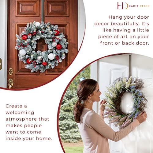 Haute Decor Adjustable Wreath Hanger 2-Pack Brushed Nickel