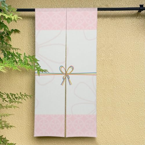Japanese Style Door Curtain with Flowers and Bow