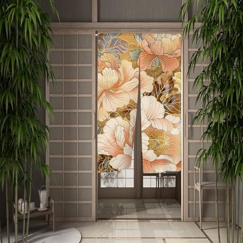 Chinese Style Blooming Flowers Curtain Noren Door Divider